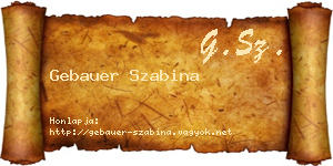 Gebauer Szabina névjegykártya